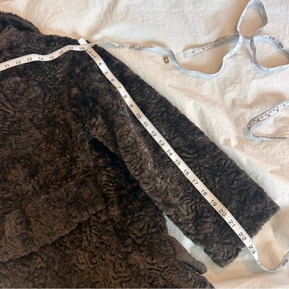 Vintage 60s Faux Fur Coat Brown Size L USA Mad Men - Picture 12 of 13